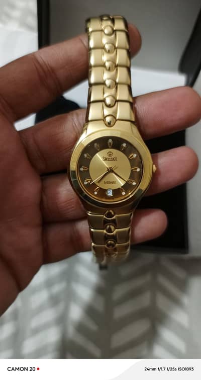 Original Swistar watch 23k gold electro plated