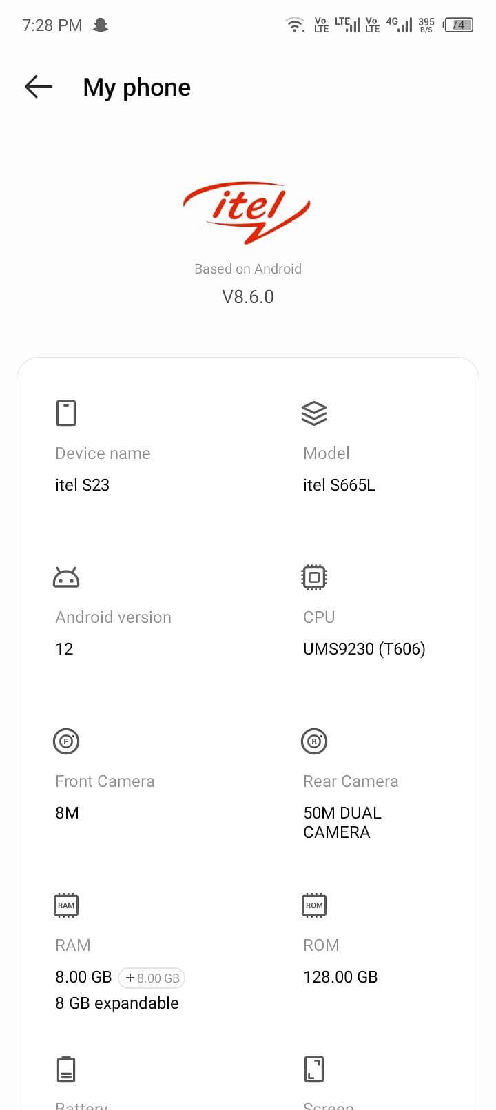 Itel S23 5