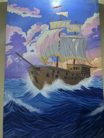 Canvas ship painting