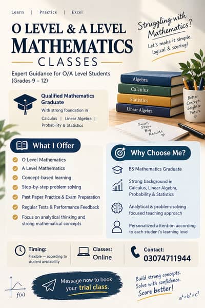Maths tutor grade 9 to 12