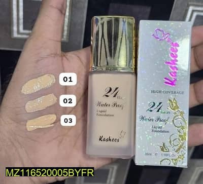 Waterproof Liquid Foundation 24H High Coverage Gold Cap