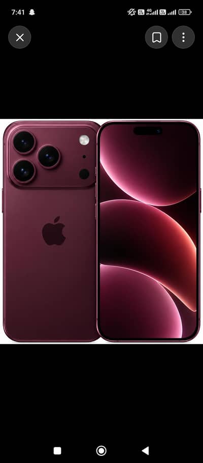 I phone 18 Pro Max 512GB Burgundy colour