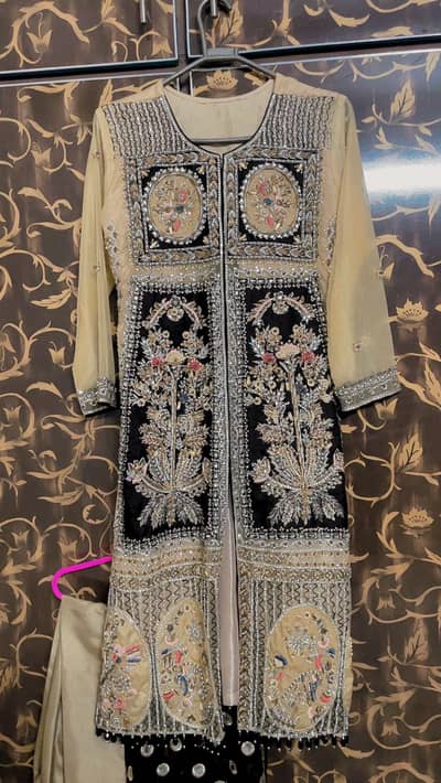 heavy handmade embroidery gown wedding dress