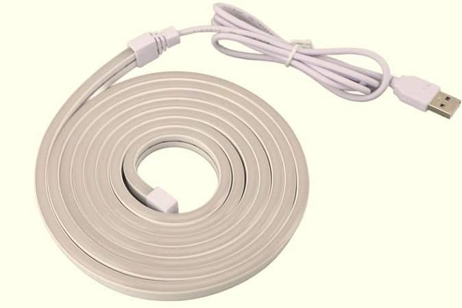 Flexible Silicone Neon Rope Light, USB Powered Waterproof LED Strip for Bedroom Home Decor, 6.5ft White Lighting  r5656