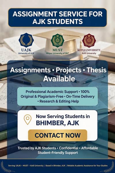 Assignment Service For AJK Students - UAJK, MUST, Kotli University