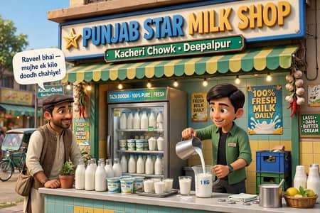 Dodh wali shop k lia sales person