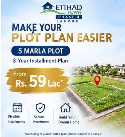 5 Marla Residential Plot For Sale | Etihad Town Phase 4