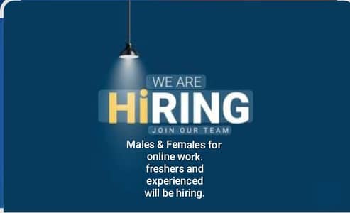 We are hiring males and females for online and office work.