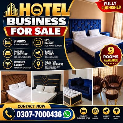 Fully Furnished Hotel Business for Sale | Rooms | Ready Setup