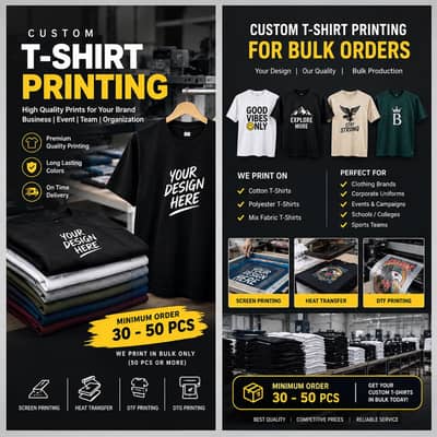 Printed t-shirts for factories in bulk quantity