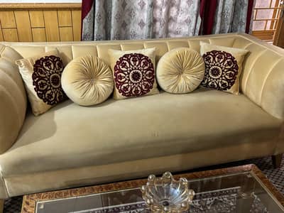 7 Seater Sofa, Dining Table With 8 Chairs + Central Table