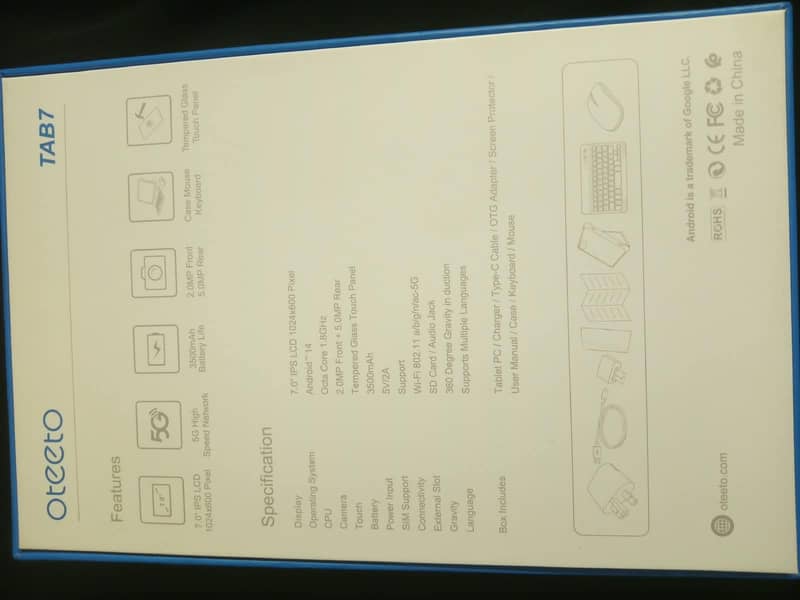 Oteeto Tab 7 Tablet — Complete Set   Box + Tablet 4