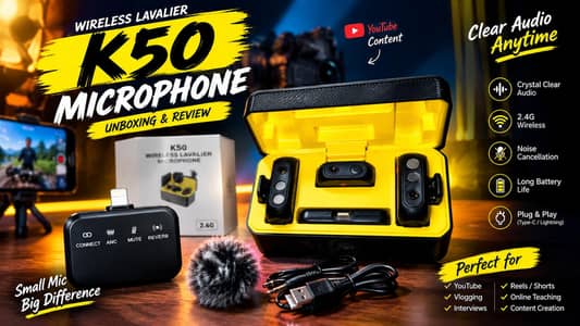 K50 Wireless Lavalier Microphone – For Sale