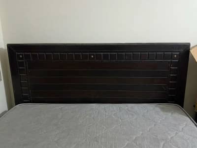wooden double bed