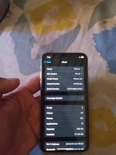 Apple iPhone XS 03049245291 only Whatsapp