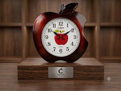 Wooden Apple Shape Wall Clock - Decorative Table / Wall Clock