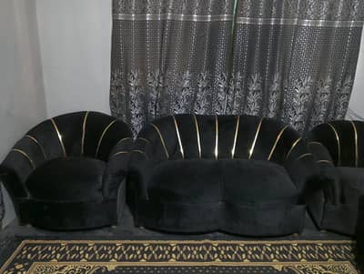 Black and Gold Sofa Set