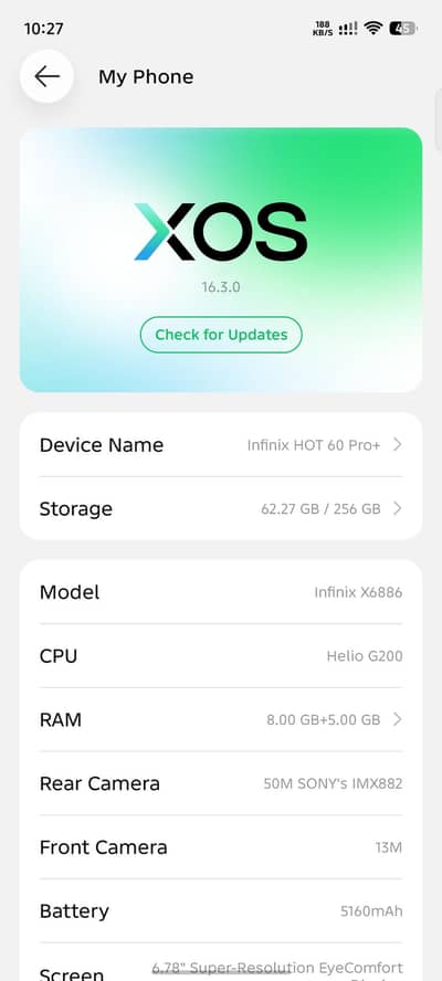 Infinix hot 60 pro plus 8 gb 256 gb
