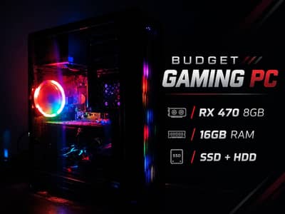 Budget Gaming PC | RX 470 8GB | 16GB RAM | SSD + HDD | RGB