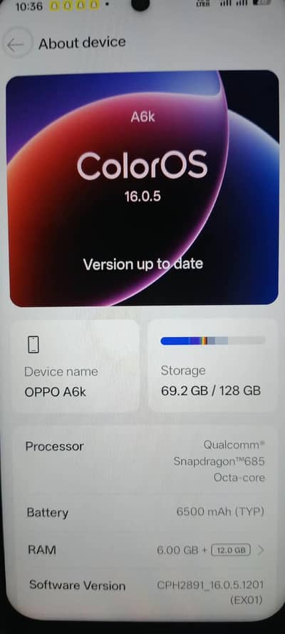 OPPO A6k