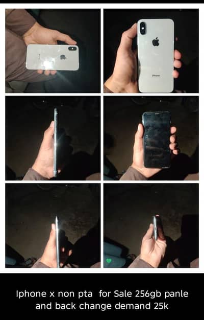 iPhone x non PTA 256 GB face ID off panel battery back change  Che -