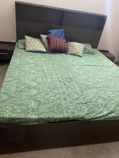 Bed with two side table