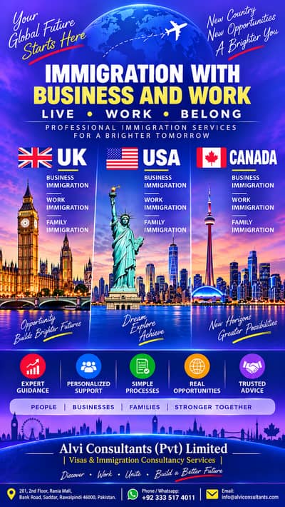 UK, USA, Canada Visa Consultant - Business & Work Visas