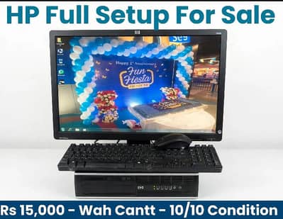 HP full setup computer core 2 due + 22inch LCD + keyboard mouse