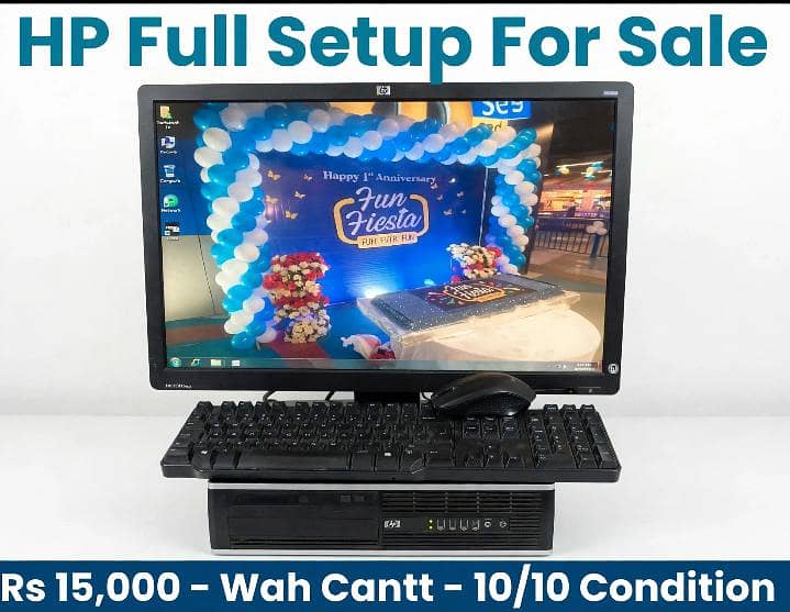 HP full setup computer core 2 due + 22inch LCD + keyboard mouse 0