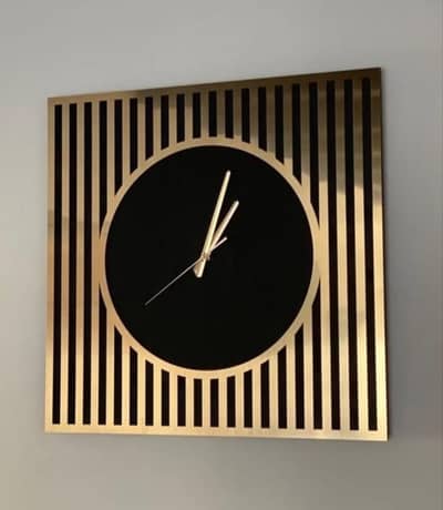 Premium Modern Wall Clock – Elegant Gold & Black Design