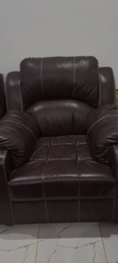 Leather, brown 7 seater sofa set