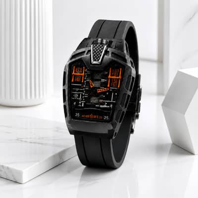 Luxury Skeleton Mechanical Watch – Premium Black Edition