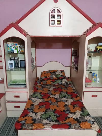 kids wooden bed _  good condition