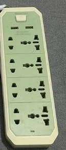 8 socket Extension+2 USB port copper 2