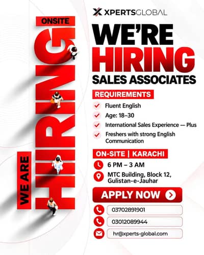 We're Hiring Sales Associate