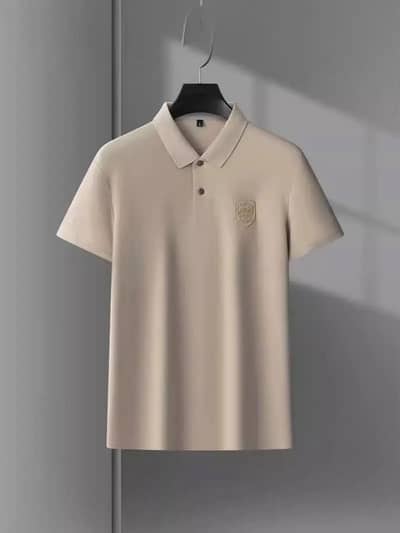 Mens embroidered polo shirt short sleeves