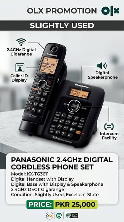 Panasonic 2.4Ghz digita cordless headset