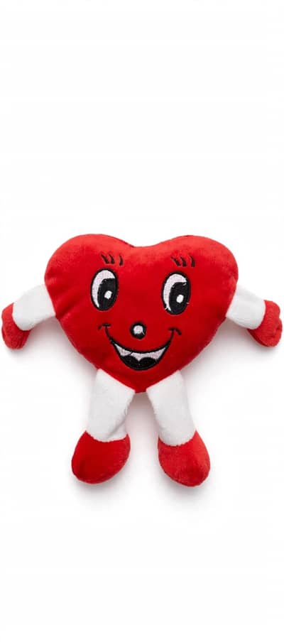 Red Heart Smiley Plush Toy -Love Gift -Brand New