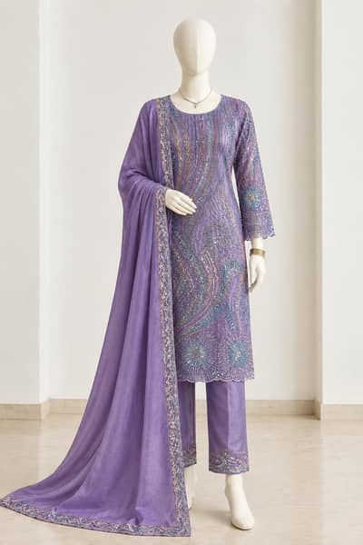3 peice ready to wear net suit one time wear only