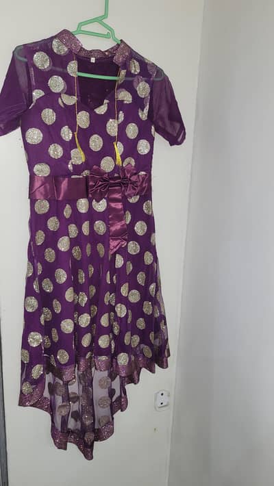 Urgent Sale! Kids Fancy Purple Frock (Size Large, Worn Once)