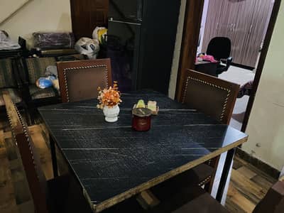 Dining Table with 4 Chairs – Good Condition
