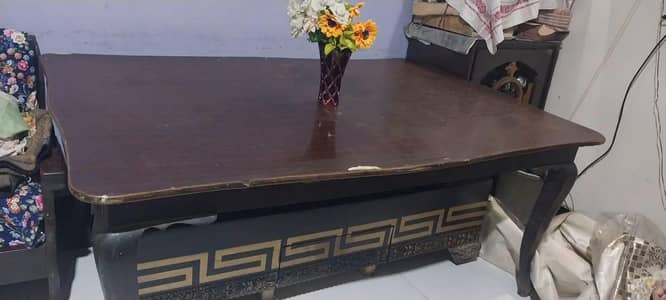 Old Large 4x8 Dining Table with 6 Chairs – For Sale