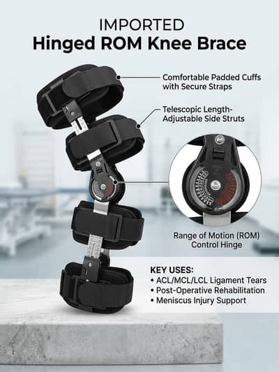 Imported ROM Hinged Knee Brace | ACL MCL Post-Surgery