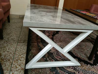 Large 3-Piece Wooden Center Table Set – Marble Finish