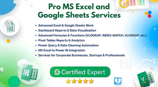 MS Excel & Google Sheets Data Analysis Expert, Dashboards, Reports