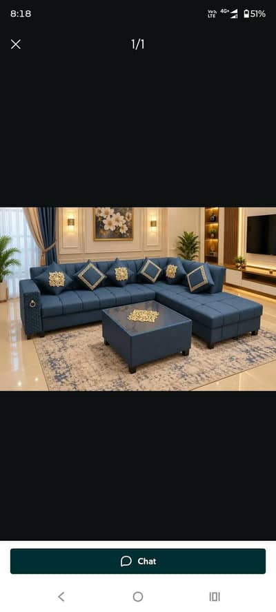 SOFA L SHAPE 6 SEATER BRAND NEW WITH TABLE FOR ORDER CALL 03281010987