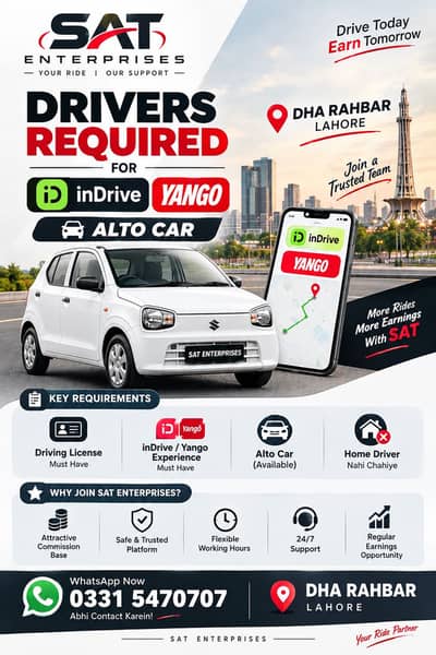 Driver required for indrive yango