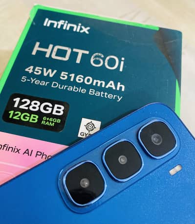 Infinix Hot60i,6,128Gb Box and Phone, Locked Installment wala ha