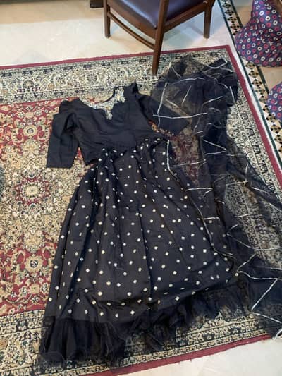 Black Embroidered lehenga with Dupatta