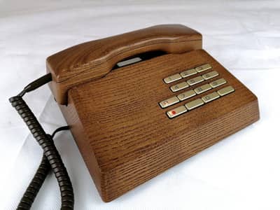 1970s Swiss Gfeller Trub Solid Rosewood Telephone - Rare Antique